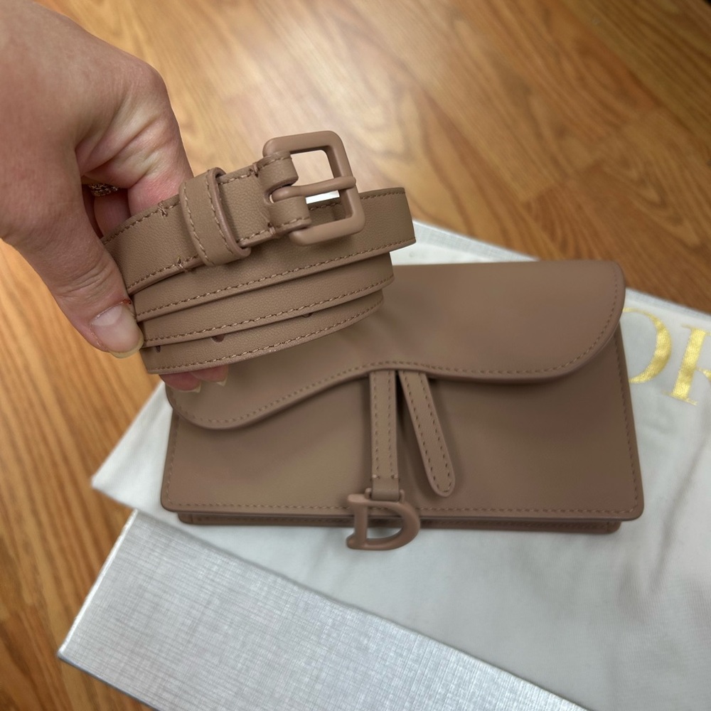 Dior belt bag taupe